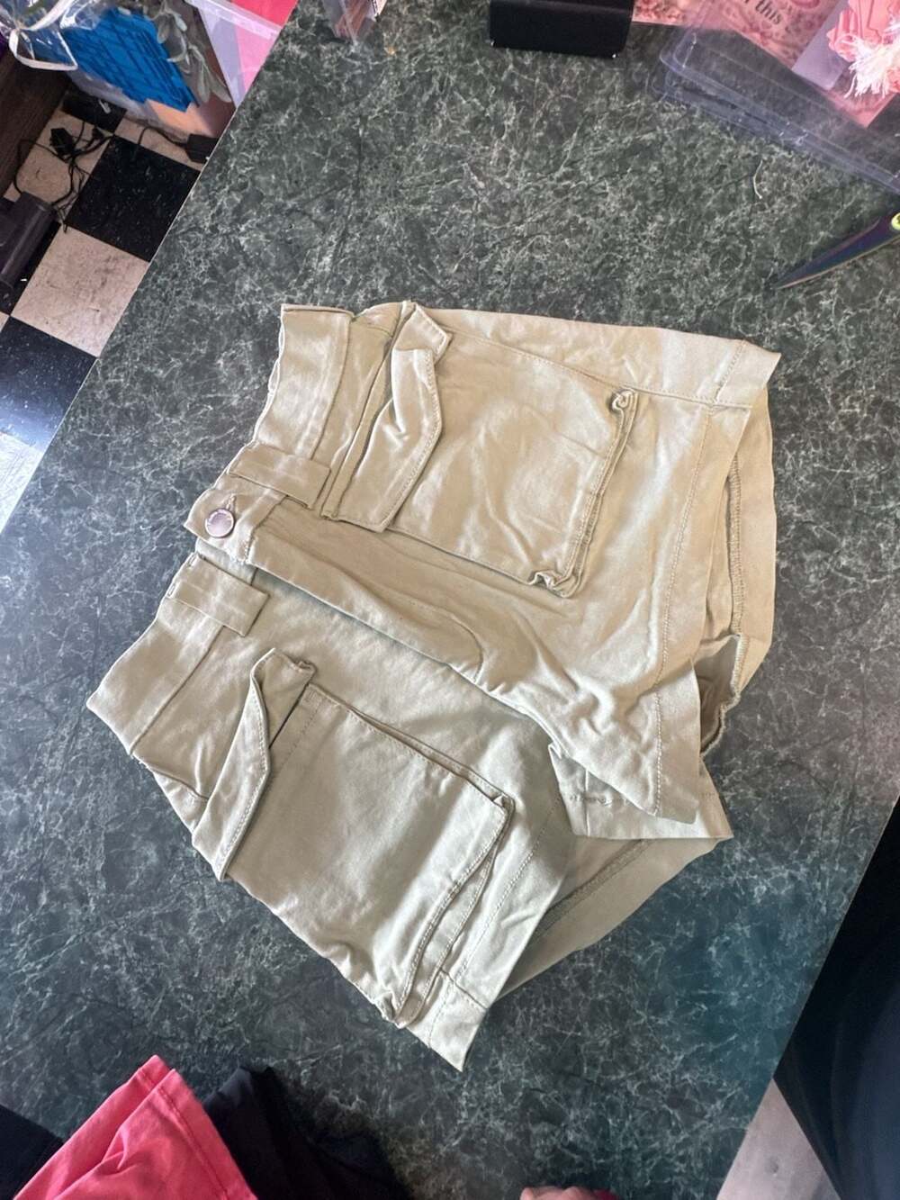 Roma Studio Premium Collection Cargo Style Shorts with Elastic Waist, Size L